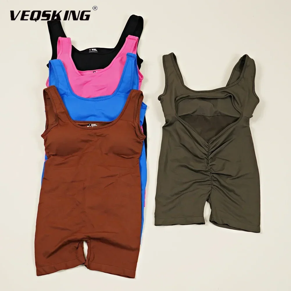 VEQSKING Women's summer V-waist hollow yoga jumpsuit, outdoor fitness suit, breathable quick drying seamless one-piece garment
VEQSKING Women's summer V-waist hollow yoga jumpsuit, outdoor fitness suit, breathable quick drying seamless one-piece garment