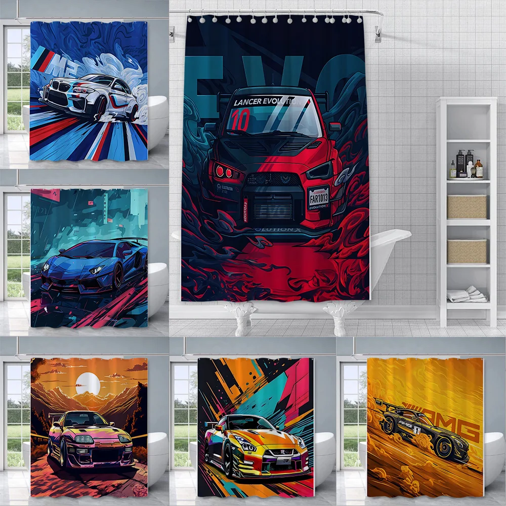 Shower Luxury Sports Car Logo Curtain Waterproof Polyester Fabric Paint Colorful Bath Curtains Home Bathroom Decor With Hook
Shower Luxury Sports Car Logo Curtain Waterproof Polyester Fabric Paint Colorful Bath Curtains Home Bathroom Decor With Hook