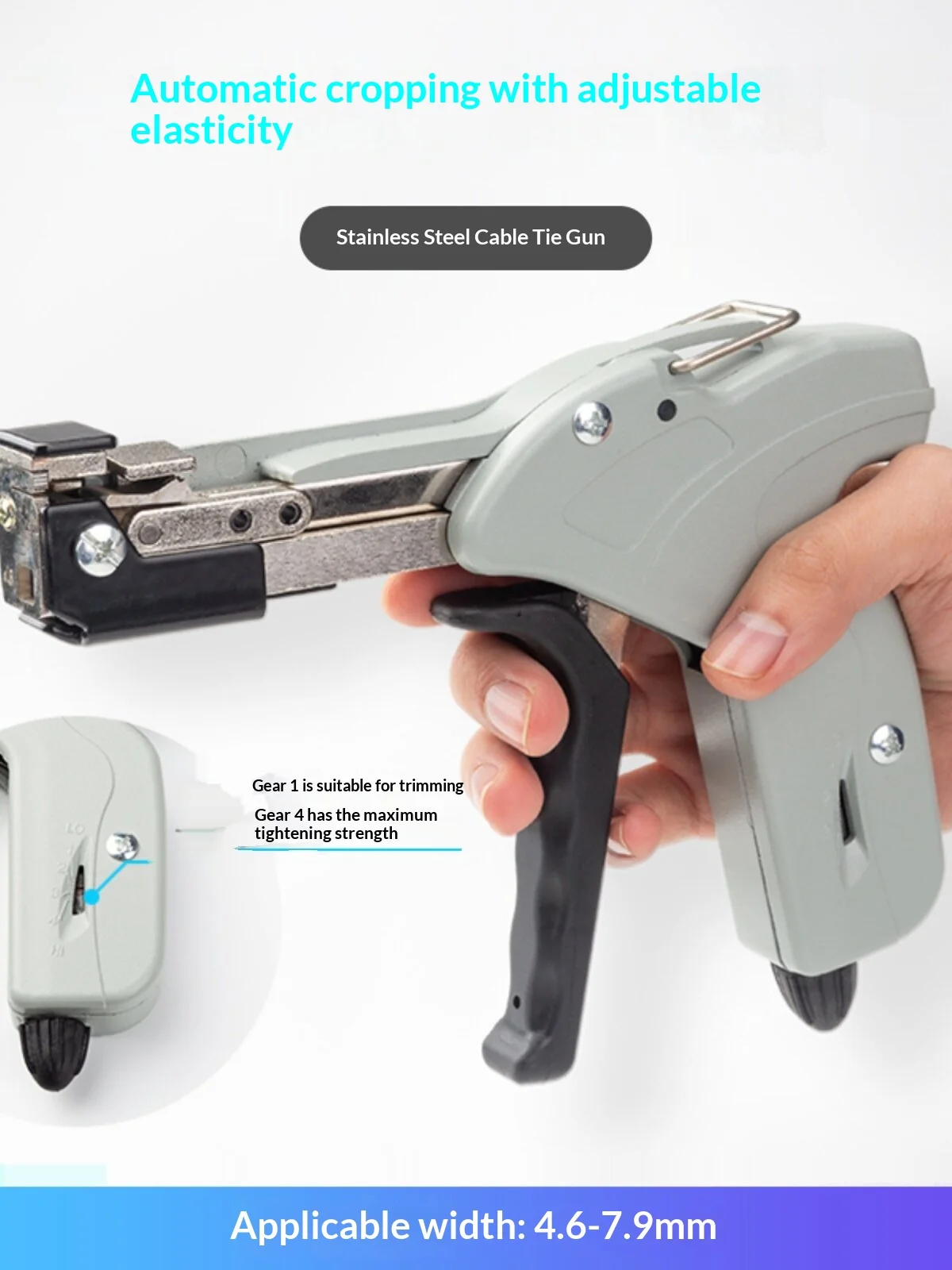 Stainless Steel Cable Tie Gun, Tightening Pliers with Automatic Cutting Function, Packing Tool Pliers for Fastening Cable Ties
Stainless Steel Cable Tie Gun, Tightening Pliers with Automatic Cutting Function, Packing Tool Pliers for Fastening Cable Ties