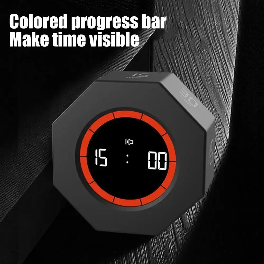 USB Rechargeable Automatic Rotating Timer Gravity Sensor Time Progress Bar Visual Countdown Device Loud Alarm LED Screen
USB Rechargeable Automatic Rotating Timer Gravity Sensor Time Progress Bar Visual Countdown Device Loud Alarm LED Screen