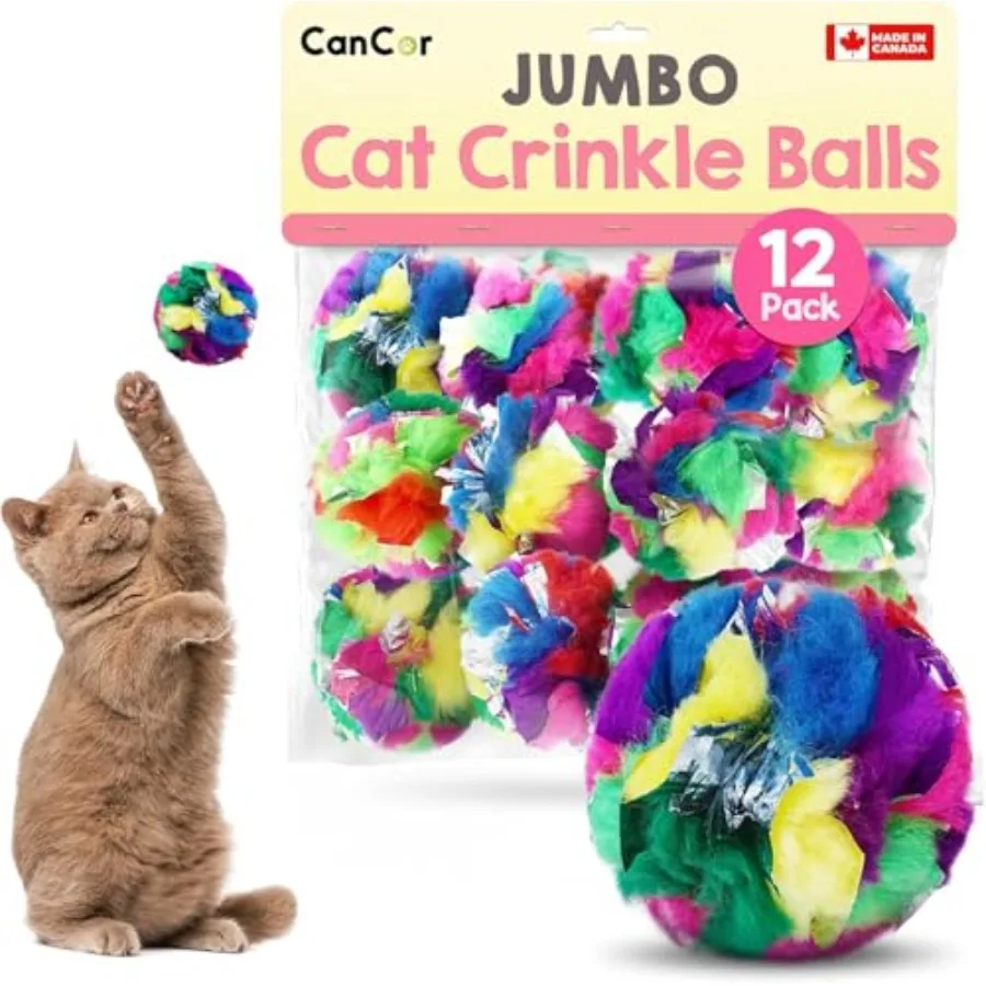 Набор из 12 интерактивных игрушек для кошек Jumbo Cat Crinkle Balls, 3,5 дюйма, безопасные, легкие, прочные, из материала с эффектом шуршания
Набор из 12 интерактивных игрушек для кошек Jumbo Cat Crinkle Balls, 3,5 дюйма, безопасные, легкие, прочные, из материала с эффектом шуршания
