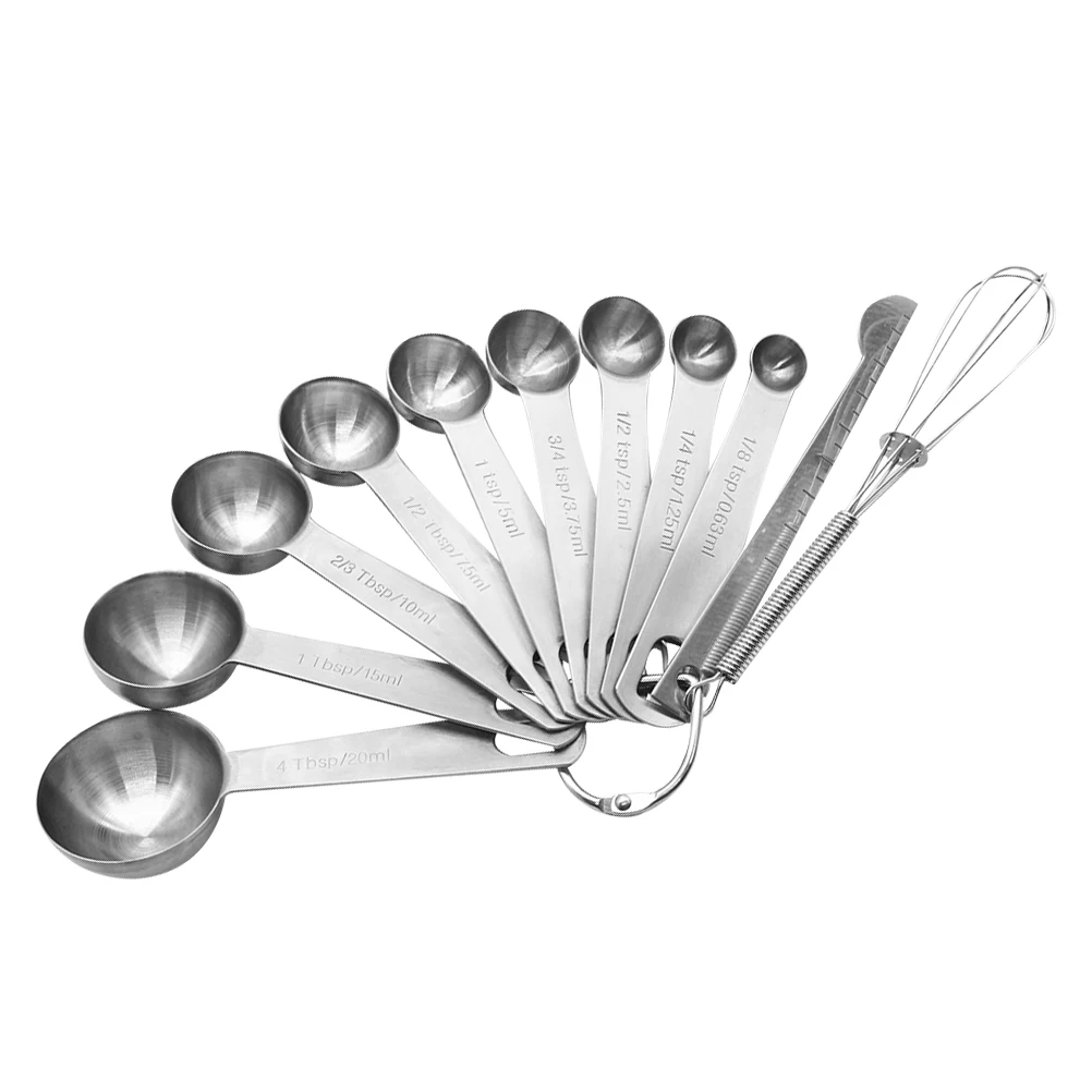1Set Measuring Spoon Kit 11 Pieces Stainless Steel Round Portable Accurate Kitchen Supplies Measuring Spoon
1Set Measuring Spoon Kit 11 Pieces Stainless Steel Round Portable Accurate Kitchen Supplies Measuring Spoon
