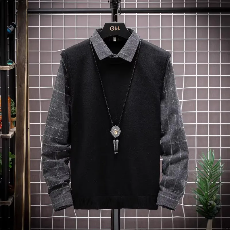 Men's Knitted Thiened Sweater irt Collar Base Layer Fake Two-Piece Autumn Winter Faion V-Ne Long Sve Slim Fit Casu...
Men's Knitted Thiened Sweater irt Collar Base Layer Fake Two-Piece Autumn Winter Faion V-Ne Long Sve Slim Fit Casu...