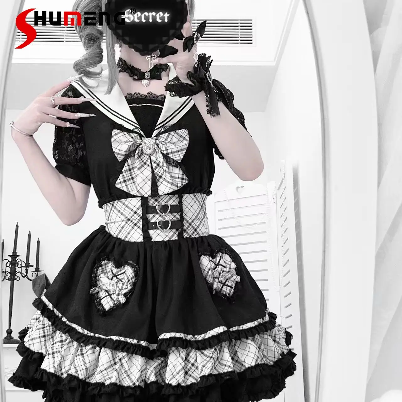 Original Gothic Lolita Skirt Set Summer 2025 Girls Women Japanese Style Mine Mass-Produced Navy Collar Top and Skirt 2-Piece Set
Original Gothic Lolita Skirt Set Summer 2025 Girls Women Japanese Style Mine Mass-Produced Navy Collar Top and Skirt 2-Piece Set