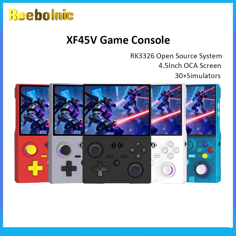 Reebolnic XF45V Handheld Game Console 4.5Inch OCA Screen RK3326 Open Source Simulators 4000mAh Wifi Retro Video Game Console
Reebolnic XF45V Handheld Game Console 4.5Inch OCA Screen RK3326 Open Source Simulators 4000mAh Wifi Retro Video Game Console