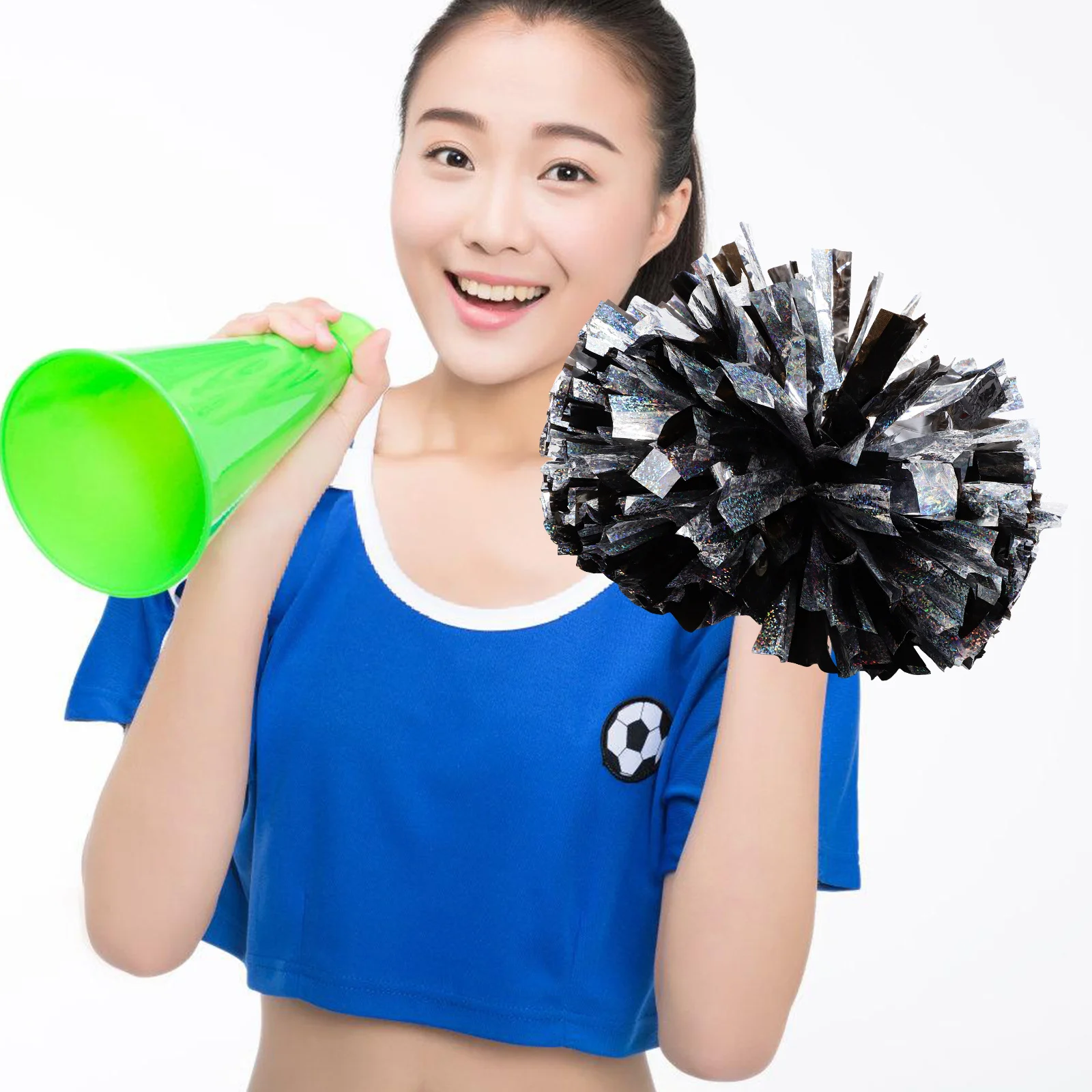 Cheerleader Pom Poms with Stick Flashy Compact Lightweight Easy Transport for Team Practice Competition Party Sports
Cheerleader Pom Poms with Stick Flashy Compact Lightweight Easy Transport for Team Practice Competition Party Sports