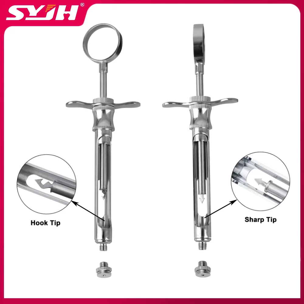 SYJH 1 Set Dental Injection Syringe Stainless Steel Hook-headed Sharp Head Aspirating Dentist Injector 1.8ml Surgical Instrument
SYJH 1 Set Dental Injection Syringe Stainless Steel Hook-headed Sharp Head Aspirating Dentist Injector 1.8ml Surgical Instrument
