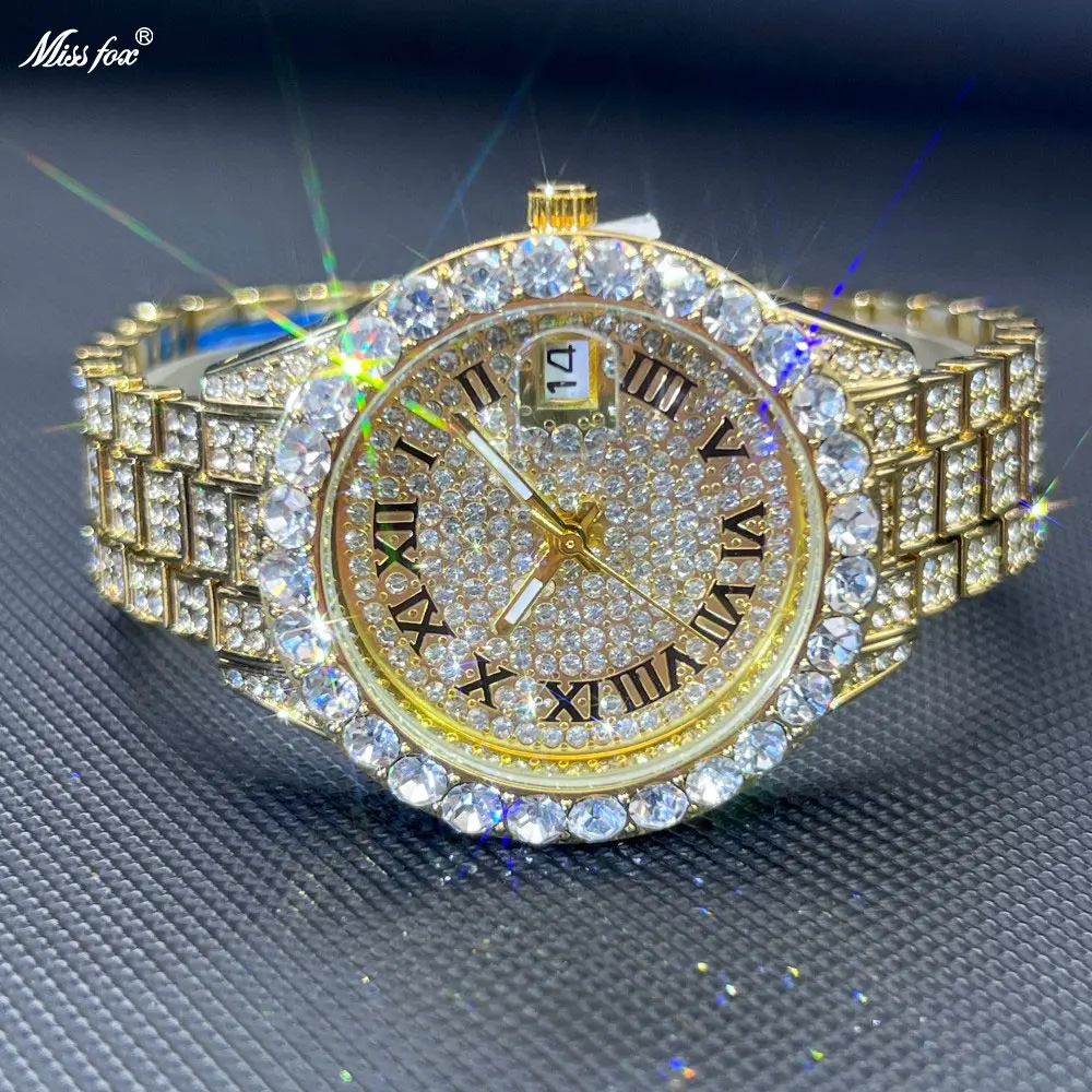 MISSFOX Watch For Women Full Diamond Gold Small Wristwatches For Feamale Calendar Waterproof Stylish Elegant Watches New Gift
MISSFOX Watch For Women Full Diamond Gold Small Wristwatches For Feamale Calendar Waterproof Stylish Elegant Watches New Gift