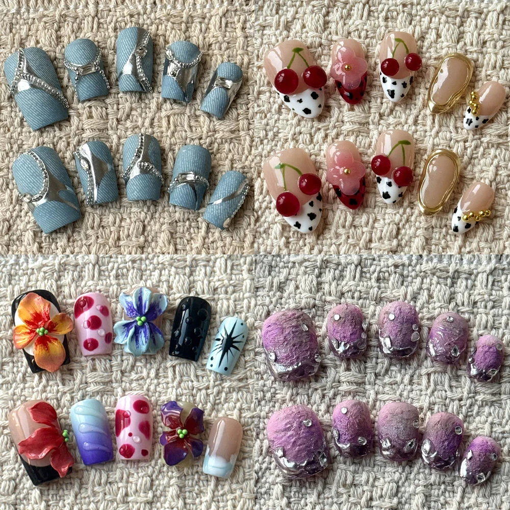 10Pcs High Quality Vintage Handmade Short Square Press On Nails Sweet Cool 3D Flowers Rhinestone Cat Eyes Pearl Full Cover Nails
10Pcs High Quality Vintage Handmade Short Square Press On Nails Sweet Cool 3D Flowers Rhinestone Cat Eyes Pearl Full Cover Nails