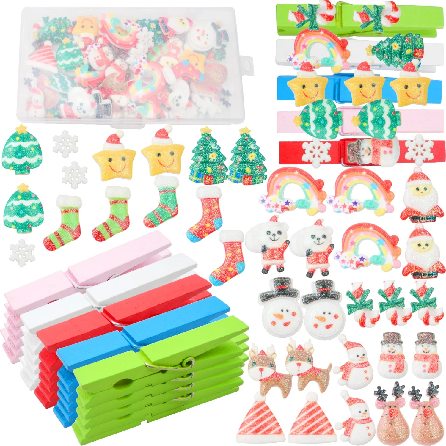 20 разноцветных значков-клипс для одежды и рюкзаков, деревянные булавки, а также 50 милых рождественских украшений из смолы
20 разноцветных значков-клипс для одежды и рюкзаков, деревянные булавки, а также 50 милых рождественских украшений из смолы