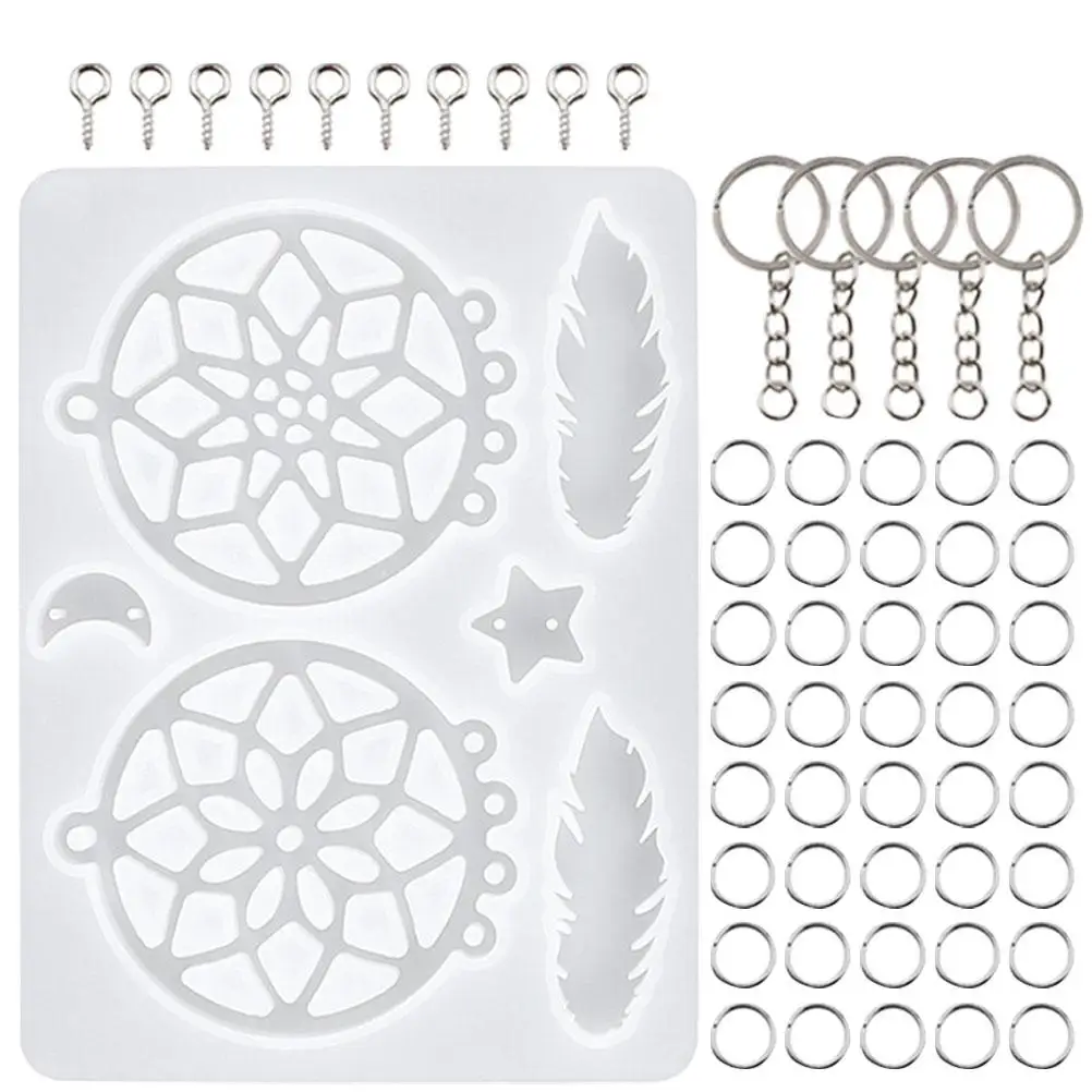 66Pcs Dream Catcher Mold DIY Crystal Resin Silicone Stencil Kit Wall Decor Hanging Keychains Mirror Finish Jewelry Accessories
66Pcs Dream Catcher Mold DIY Crystal Resin Silicone Stencil Kit Wall Decor Hanging Keychains Mirror Finish Jewelry Accessories