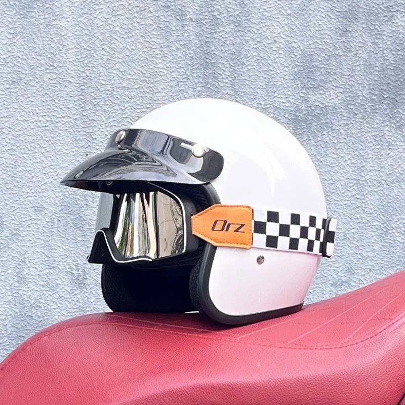 DOT ECE Approved Retro Motorcycle Helmet 3/4 Open Face Vintage Style for Harley Scooter Cruiser Men Women with Goggles Visor
DOT ECE Approved Retro Motorcycle Helmet 3/4 Open Face Vintage Style for Harley Scooter Cruiser Men Women with Goggles Visor