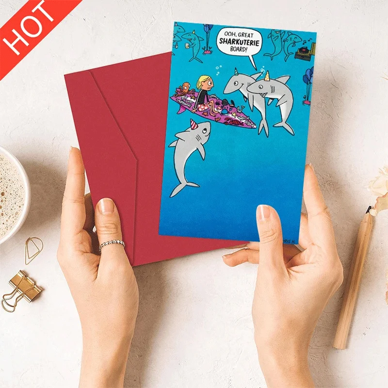 Funny Sharkuterie Board Greeting Card, Underwater Shark Party Themed Humor Card for Ocean Lovers
Funny Sharkuterie Board Greeting Card, Underwater Shark Party Themed Humor Card for Ocean Lovers