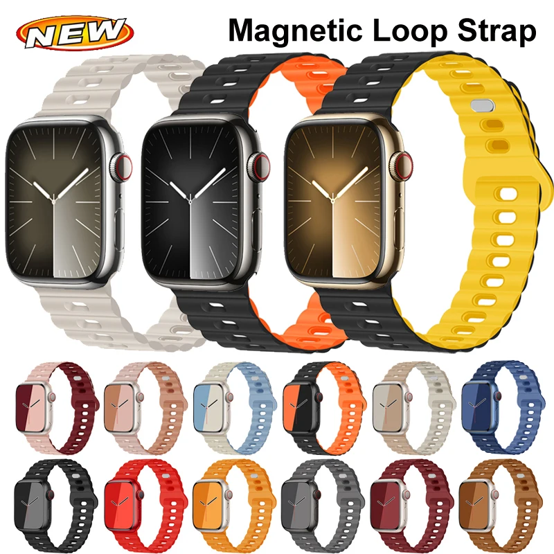 Magnetic Silicone Loop Strap For Apple Watch Ultra 2 Band 49mm 45mm 41mm 40mm 44mm 38mm 42mm Breathable Bracelet Correa SE 7 8 9
Magnetic Silicone Loop Strap For Apple Watch Ultra 2 Band 49mm 45mm 41mm 40mm 44mm 38mm 42mm Breathable Bracelet Correa SE 7 8 9