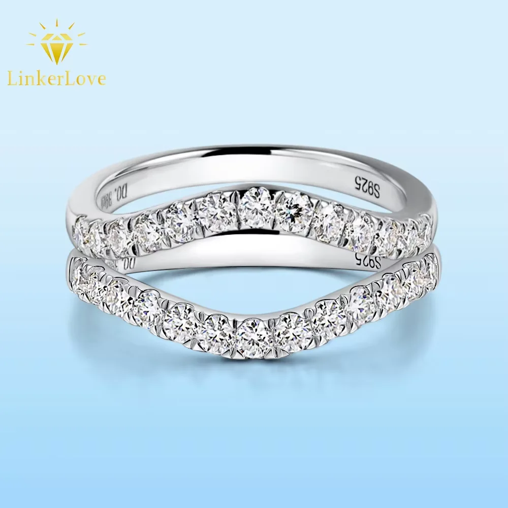 LinkerLove Moissanite Ring Diamond Curve Wedding Band 925 Sterling Silver Couple Engagement Ring Trend Fine Jewelry Gift for Her
LinkerLove Moissanite Ring Diamond Curve Wedding Band 925 Sterling Silver Couple Engagement Ring Trend Fine Jewelry Gift for Her