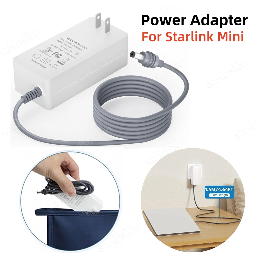 Для Starlink Mini Зарядное устройство Кабель питания 60 Вт Сменный адаптер питания DC 30 В 2 А Выход Настенное зарядное устройство Вилка для Starlink Mini
Для Starlink Mini Зарядное устройство Кабель питания 60 Вт Сменный адаптер питания DC 30 В 2 А Выход Настенное зарядное устройство Вилка для Starlink Mini
