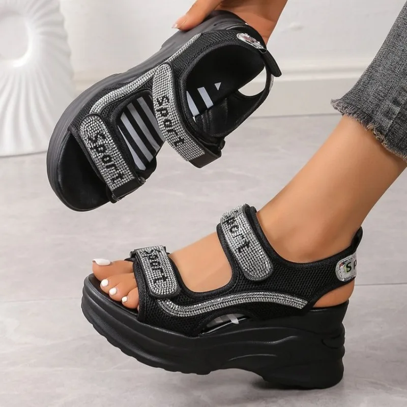 Women's Thick Heel Sandals Summer New Large Size Fashion Rhinestone Magic Stick Casual Beach Platform Sandals
Women's Thick Heel Sandals Summer New Large Size Fashion Rhinestone Magic Stick Casual Beach Platform Sandals