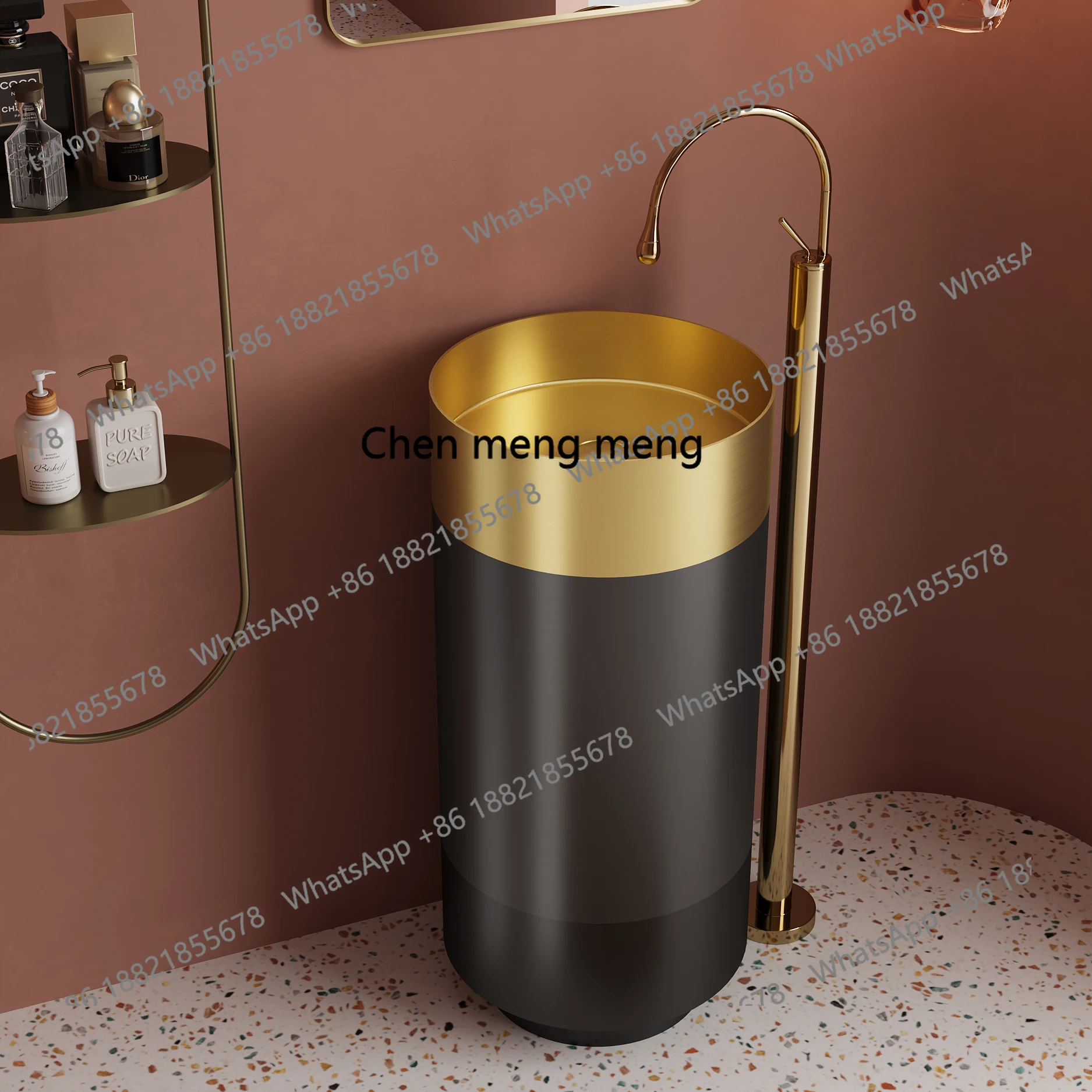 MF Stainless steel double color floor column basin high-end art, home hotel homestay column basin
MF Stainless steel double color floor column basin high-end art, home hotel homestay column basin