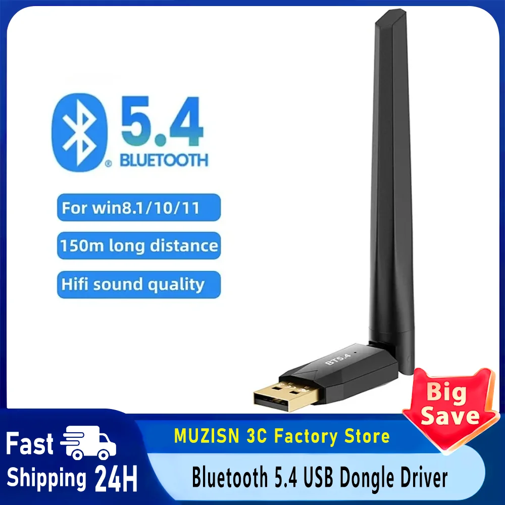 150M Bluetooth 5.4 USB Dongle Driver Free for Win11/10/8.1 Mouse Keyboard Audio Receiver Transmitter
150M Bluetooth 5.4 USB Dongle Driver Free for Win11/10/8.1 Mouse Keyboard Audio Receiver Transmitter