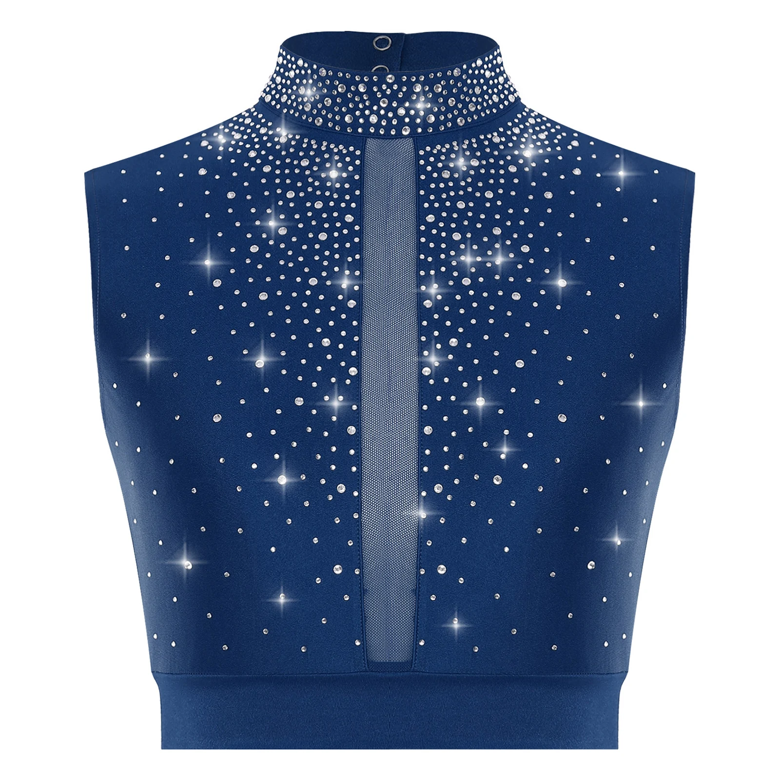 Shiny Rhinestone Latin Dance Top Mock Neck Sleeveless Keyhole Back Crop Top Women Lyrical Ballroom Dance Performance Dancewear 
Shiny Rhinestone Latin Dance Top Mock Neck Sleeveless Keyhole Back Crop Top Women Lyrical Ballroom Dance Performance Dancewear