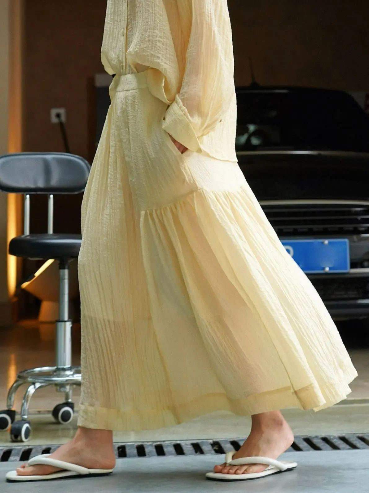 Summer New Women's Long Dress Korean Version Romantic Pleated Half Skirt Chiffon Big Swing Flower Bud A-line Skirt
Summer New Women's Long Dress Korean Version Romantic Pleated Half Skirt Chiffon Big Swing Flower Bud A-line Skirt