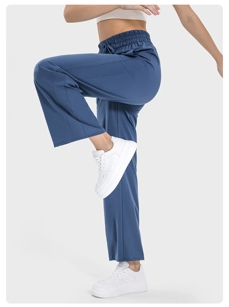 Elastic Drawstring Waistband Sports Pants for Women, Straight Leg Pockets, Slimming High Waisted, Casual, New, 2024
Elastic Drawstring Waistband Sports Pants for Women, Straight Leg Pockets, Slimming High Waisted, Casual, New, 2024