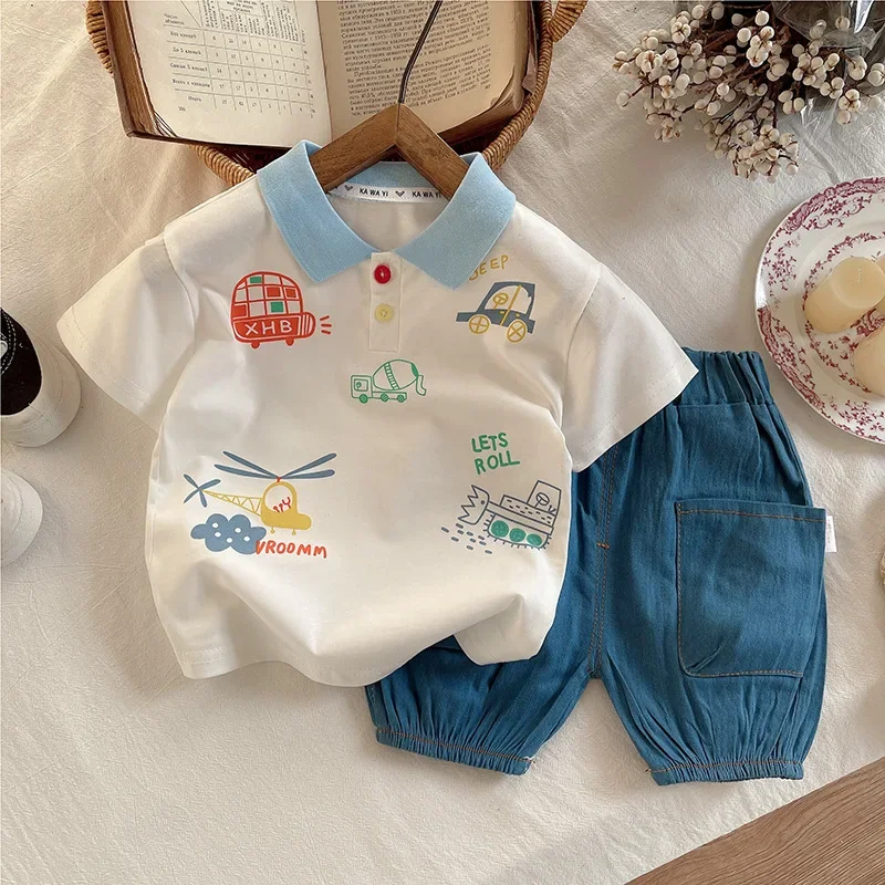 New Summer Baby Boys Clothes Set Children Short Sleeved Suit T-Shirt Shorts 2Pcs/Sets Kids Clothing Infant Casual Cotton Costume
New Summer Baby Boys Clothes Set Children Short Sleeved Suit T-Shirt Shorts 2Pcs/Sets Kids Clothing Infant Casual Cotton Costume