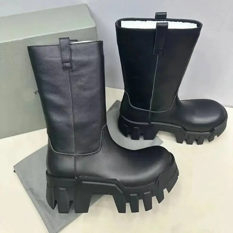NEW Mid Calf Chelsea Boots Women Platform Ladies Leather Boots Chunky Winter Shoes Thick Heel Brand Designer Motorcycle Boots
NEW Mid Calf Chelsea Boots Women Platform Ladies Leather Boots Chunky Winter Shoes Thick Heel Brand Designer Motorcycle Boots