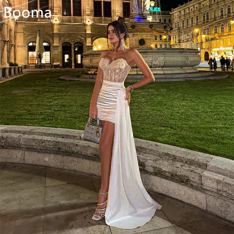 Booma Mermaid Mini Elegant Lace Appliqued Strapless Sleeveless Wedding Dresses Short Pleat Brides Gown Custom Made 2025
Booma Mermaid Mini Elegant Lace Appliqued Strapless Sleeveless Wedding Dresses Short Pleat Brides Gown Custom Made 2025