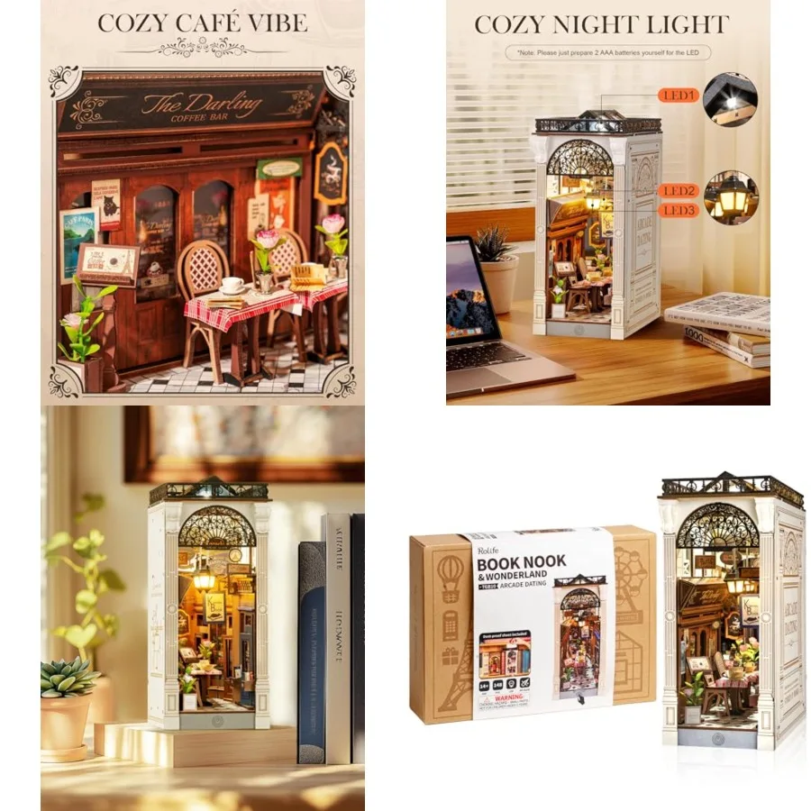 3.5 hrs Beginner Friendly Book Nook - 3D Wooden Puzzle with LED Lights and Dust Cover - DIY Miniature House Kit Bookshelf Inser
3.5 hrs Beginner Friendly Book Nook - 3D Wooden Puzzle with LED Lights and Dust Cover - DIY Miniature House Kit Bookshelf Inser