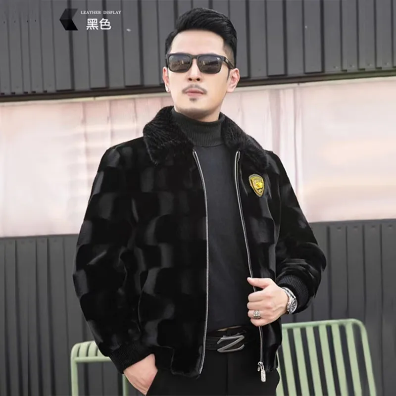 Winter thickened warm mink coat new imitation fur men's gold mink handsome coat lapel jacket men's clothing
Winter thickened warm mink coat new imitation fur men's gold mink handsome coat lapel jacket men's clothing