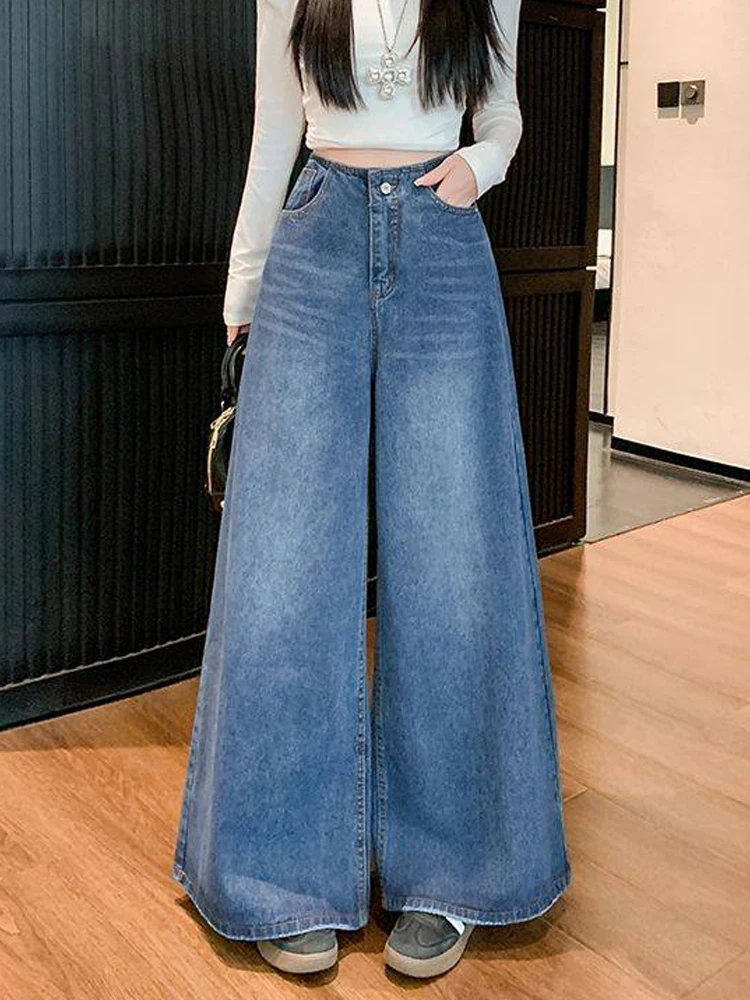 Retro High Waist Wide Leg Denim Jeans Women's k Blue Bell Bot Loose Fit Spring 2026 Casual Sle Waed Effect
Retro High Waist Wide Leg Denim Jeans Women's k Blue Bell Bot Loose Fit Spring 2026 Casual Sle Waed Effect