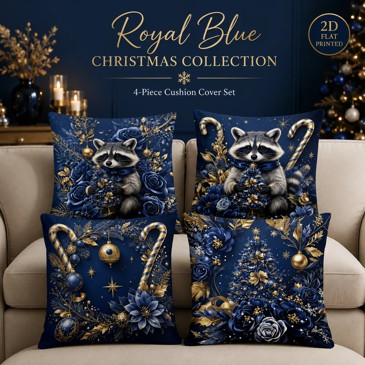 4 Pcs Elegant Holiday Pillow Covers 2D Flat Printed Peach Skin Coussin Room Decor Luxury Xmas Raccoon Cushion Case For Home
4 Pcs Elegant Holiday Pillow Covers 2D Flat Printed Peach Skin Coussin Room Decor Luxury Xmas Raccoon Cushion Case For Home