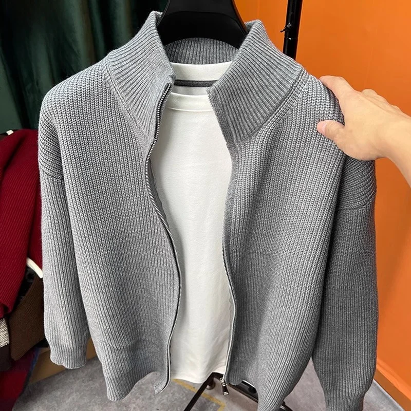 Zipper Front Slim Fit Knitwear Men's Cardigan Autumn Winter Casual Sle Pure Color V-Ne Outerwear Polyester Fiber Coat
Zipper Front Slim Fit Knitwear Men's Cardigan Autumn Winter Casual Sle Pure Color V-Ne Outerwear Polyester Fiber Coat