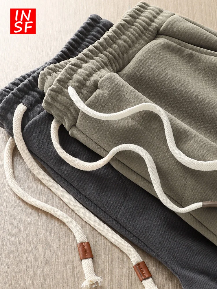 Premium Woolen Men's Casual Pants Loose Straight Leg Khaki Color Winter Thiened Long Trousers Comfortable Elastic Waisand
Premium Woolen Men's Casual Pants Loose Straight Leg Khaki Color Winter Thiened Long Trousers Comfortable Elastic Waisand