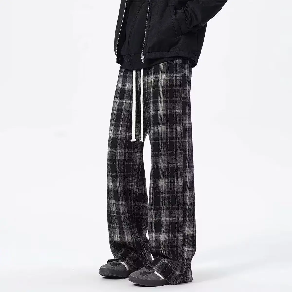 Men's And Women's Casual Plaid Pants Spring Autumn Straight Leg Wide Leg Pants Drapey Sle Retro Sport Sweatpants
Men's And Women's Casual Plaid Pants Spring Autumn Straight Leg Wide Leg Pants Drapey Sle Retro Sport Sweatpants