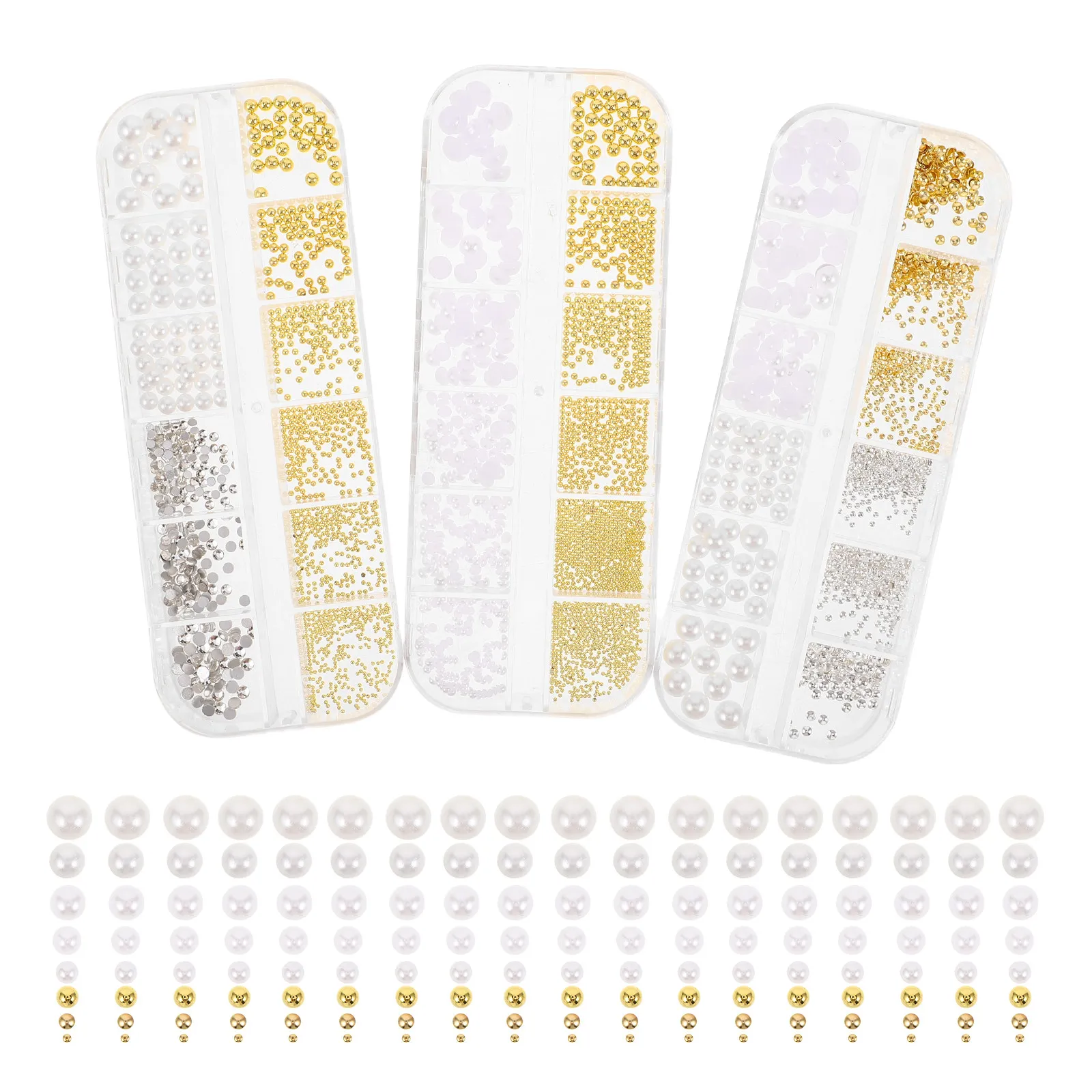 3 Boxes Nail Decorations Half Round Artificial Pearls Flatbottom Rhinestones Steel Beads for Nail Art Manicure Supplies Women
3 Boxes Nail Decorations Half Round Artificial Pearls Flatbottom Rhinestones Steel Beads for Nail Art Manicure Supplies Women