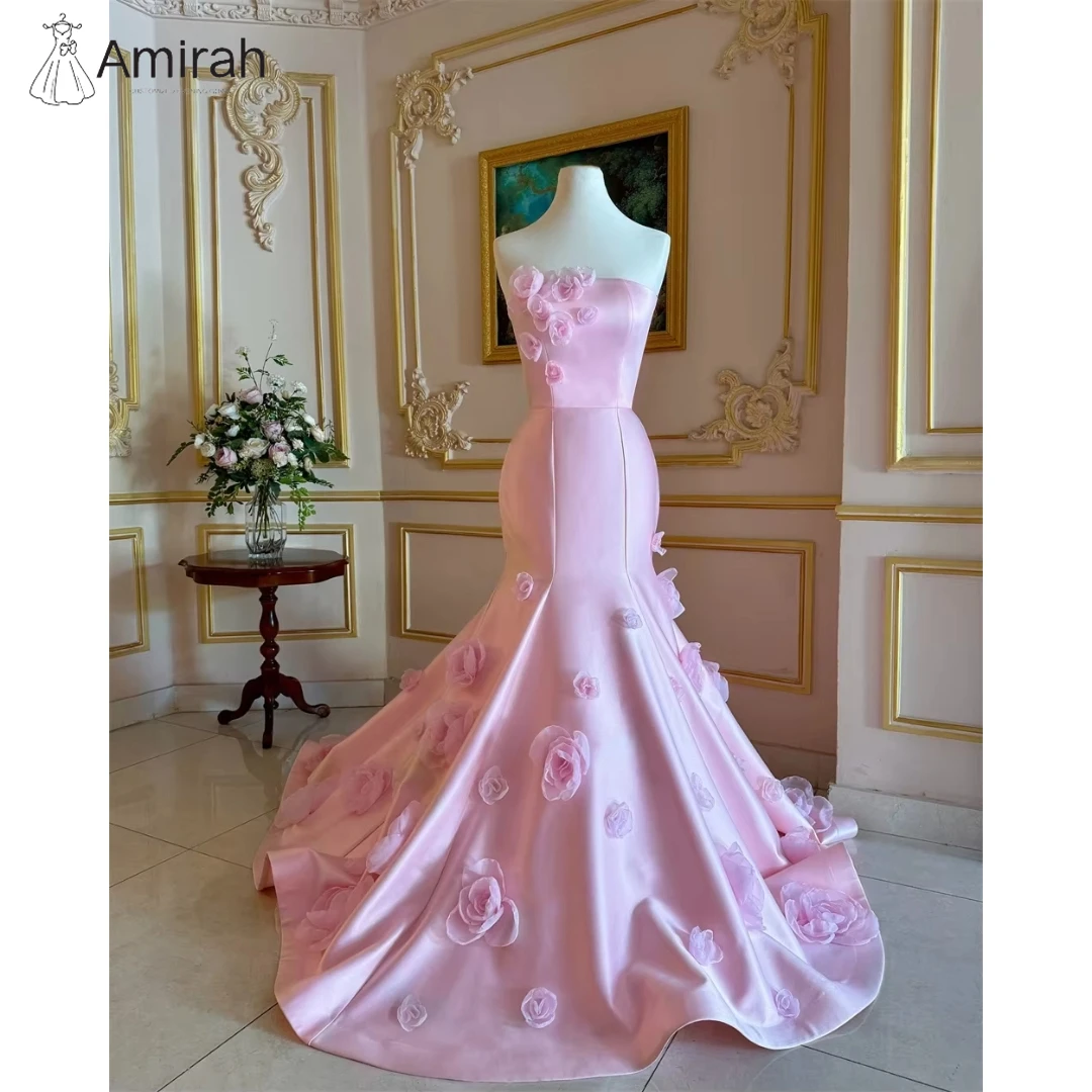 Amirah Women's Elegant Dresses for Special Occasions Custom Made Line A Elegant Long Dress Satin 3D Flowers Off-shoulder Pink
Amirah Women's Elegant Dresses for Special Occasions Custom Made Line A Elegant Long Dress Satin 3D Flowers Off-shoulder Pink