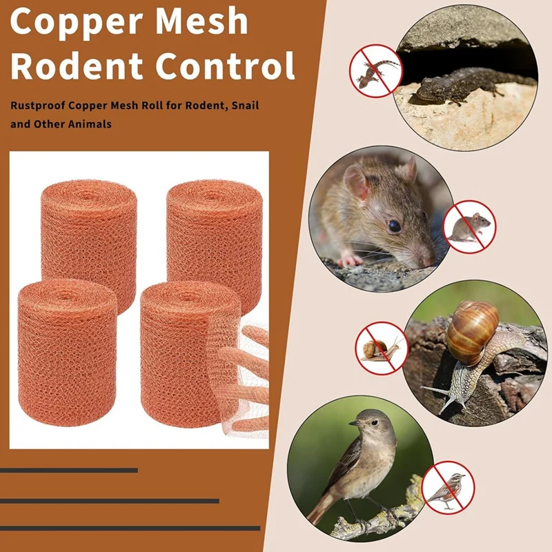 Copper Mesh Control Kit 4-Piece Copper Mesh Rodent Control Kit 5 X 33inch Rust-Proof
Copper Mesh Control Kit 4-Piece Copper Mesh Rodent Control Kit 5 X 33inch Rust-Proof