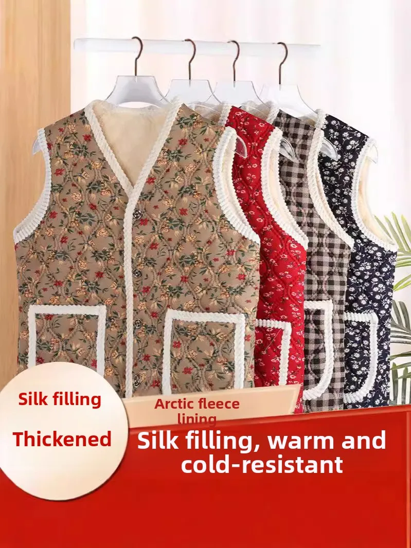 Autumn Winter Thiened Fce Warmth Ethnic Sle Women's Vest Loose Mom Clothes Sle JIFANPAUL Brand Milk Silk Material
Autumn Winter Thiened Fce Warmth Ethnic Sle Women's Vest Loose Mom Clothes Sle JIFANPAUL Brand Milk Silk Material