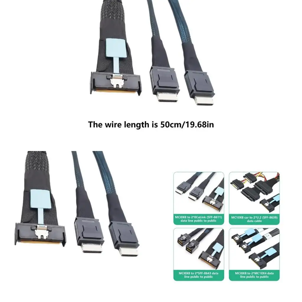 R53C Server Expansion Data Cable Gen5 MCIO 8i to Double SFF 8611 Interfaces Connection Cable 50CM 19.7in Fast Transfer
R53C Server Expansion Data Cable Gen5 MCIO 8i to Double SFF 8611 Interfaces Connection Cable 50CM 19.7in Fast Transfer