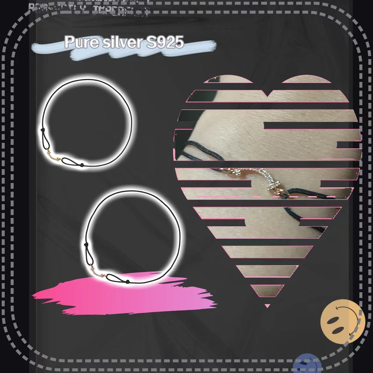 Pure silver S925T home style women's jewelry American half circle smile string lucky bracelet gift for girlfriend wearing gift
Pure silver S925T home style women's jewelry American half circle smile string lucky bracelet gift for girlfriend wearing gift