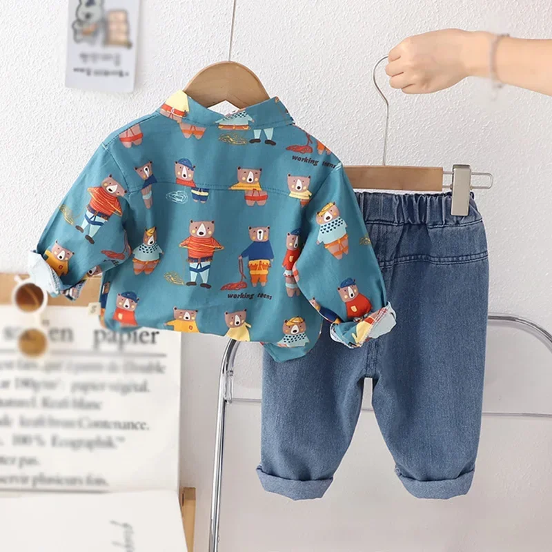 Spring Fall Boys Clothing Sets Print Cartoon Bear Long-sleeved Shirt + Jeans Baby Boy Tracksuit Kids Clothes Toddler Outfit
Spring Fall Boys Clothing Sets Print Cartoon Bear Long-sleeved Shirt + Jeans Baby Boy Tracksuit Kids Clothes Toddler Outfit