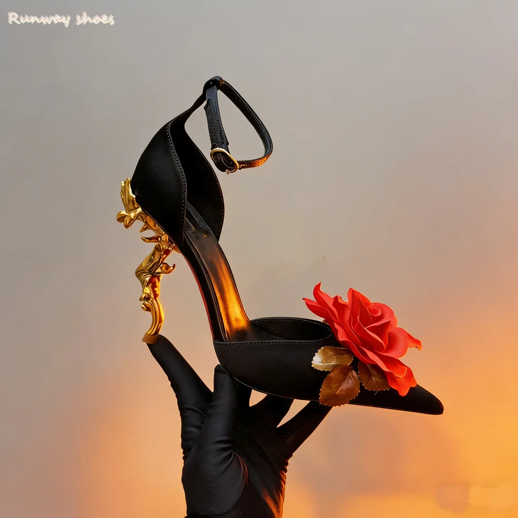 Wedding Shoes Decorated With red Satin Roses Pointed Feminist Wand With Unusual Heel New Spring Women's Shoes Luxury High Heels
Wedding Shoes Decorated With red Satin Roses Pointed Feminist Wand With Unusual Heel New Spring Women's Shoes Luxury High Heels