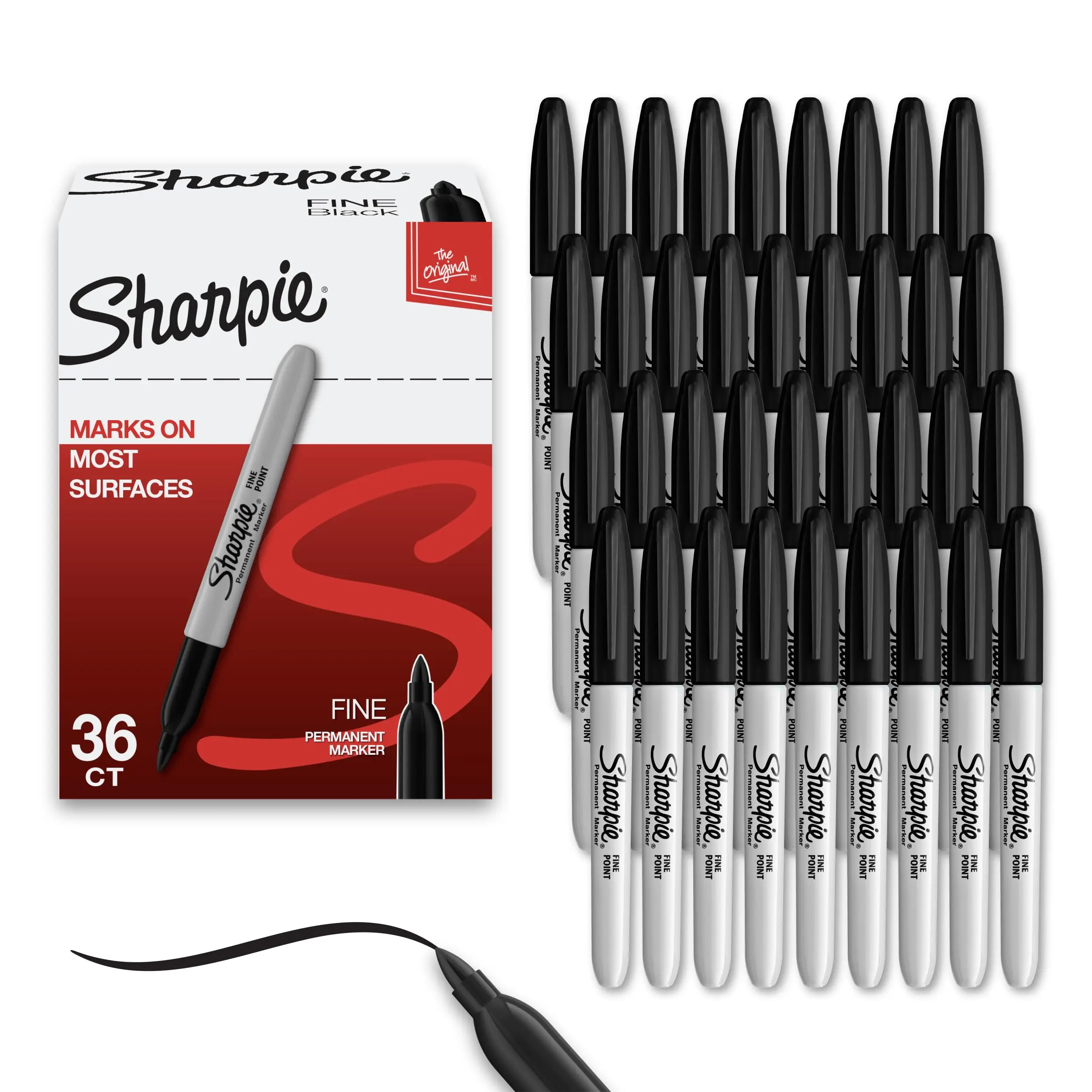 Sharpie Permanent Markers, Bulk Set, Fine Tip Markers, For Plastic, Metal, Wood, And More, Black, 36 Count
Sharpie Permanent Markers, Bulk Set, Fine Tip Markers, For Plastic, Metal, Wood, And More, Black, 36 Count
