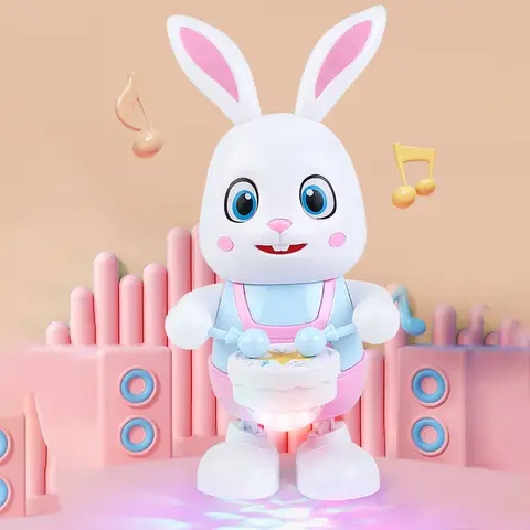 Jouet de lapin dansant Musical électrique, jouet éducatif, éclairage Musical, jouet interactif pour enfants, cadeaux de noël et d'anniversaire