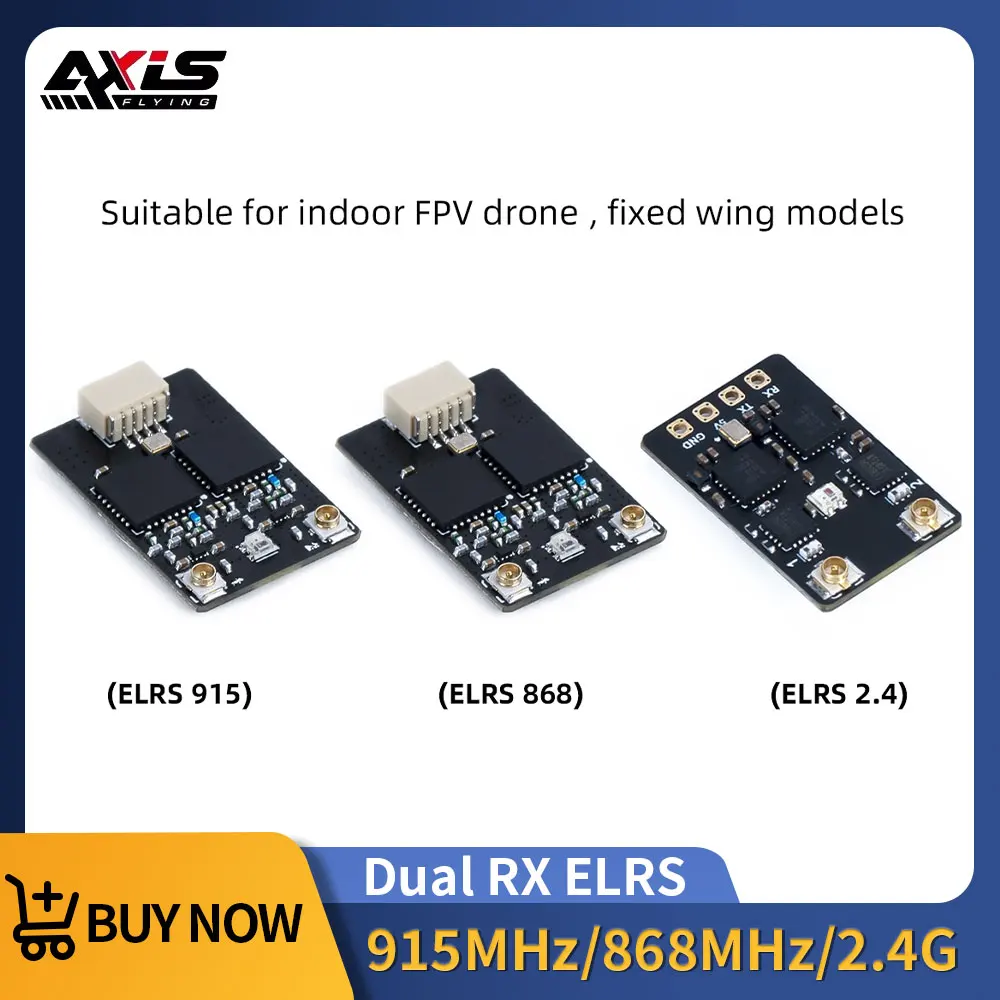 Axisflying Diversity Receiver 915MHz 868MHz 2.4G Dual RX ELRS Built-in TCXO for RC Airplane FPV Long Range Drones DIY Parts
Axisflying Diversity Receiver 915MHz 868MHz 2.4G Dual RX ELRS Built-in TCXO for RC Airplane FPV Long Range Drones DIY Parts