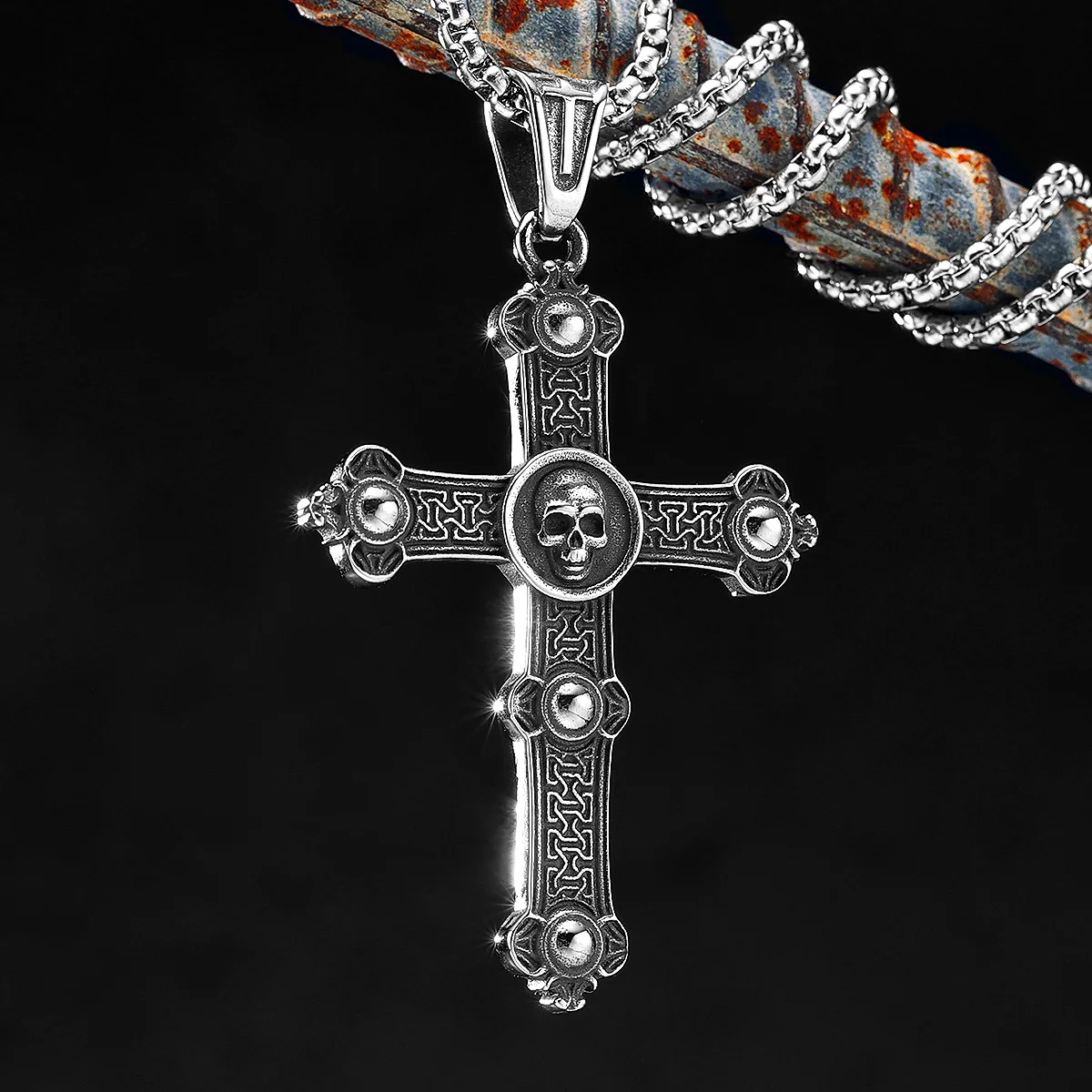 Gothic Skull Cross Stainless Steel Men Women Necklaces Pendant Chain Punk HipHop Trendy Amulet Jewelry Creativity Gift Wholesale
Gothic Skull Cross Stainless Steel Men Women Necklaces Pendant Chain Punk HipHop Trendy Amulet Jewelry Creativity Gift Wholesale
