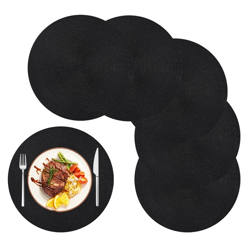 Round Braided Placemats Set of 6 Table Mats for Dining Tables Woven Washable Non-Slip Place Mats 15 Inch Halloween Black
Round Braided Placemats Set of 6 Table Mats for Dining Tables Woven Washable Non-Slip Place Mats 15 Inch Halloween Black
