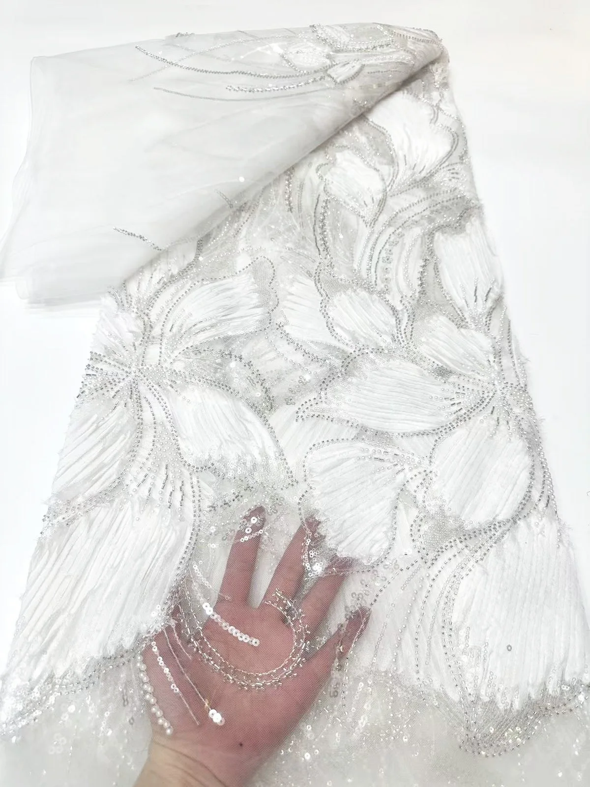 2026 New Arrival 3D Colorful Beaded Sequins African Lace Fabric High Quality Handmade Beads Tulle Lace Fabric For Party LYX2604
2026 New Arrival 3D Colorful Beaded Sequins African Lace Fabric High Quality Handmade Beads Tulle Lace Fabric For Party LYX2604